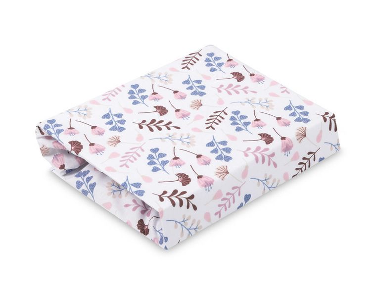 Sensillo, prześcieradło drukowane, bawełna, twigs pink, 60-120 cm