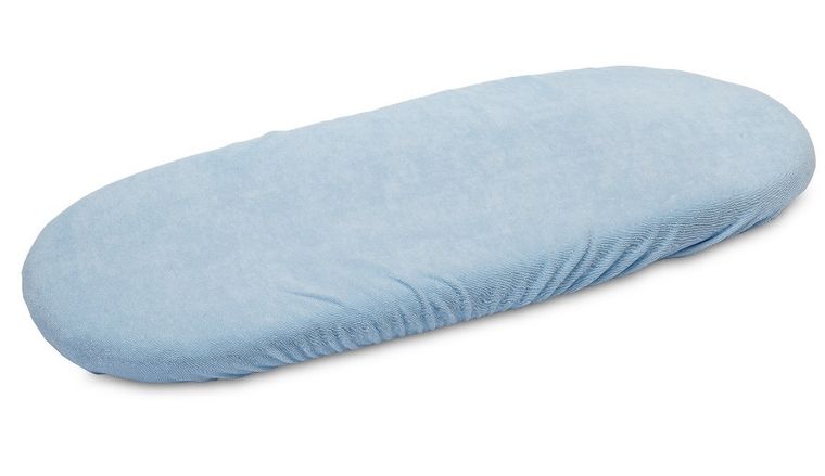 Sensillo, prześcieradło nieprzemakalne frotte z gumką, niebieskie, 120-60 cm