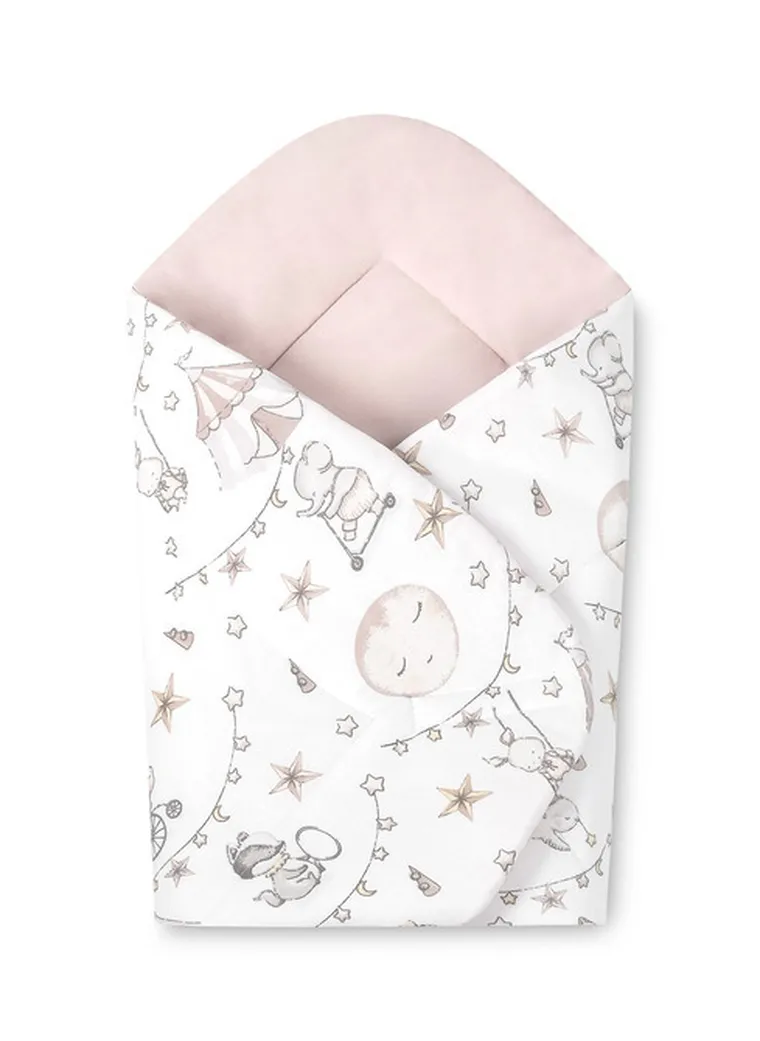 Sensillo, rożek niemowlęcy, circus pink, 75-75 cm