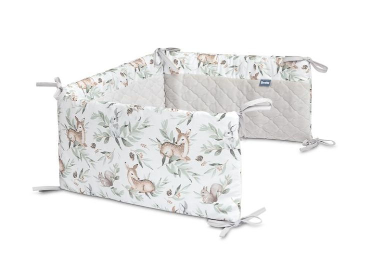 Sensillo, Sarenki, ochraniacz do łóżeczka, Plusz Karo, szary