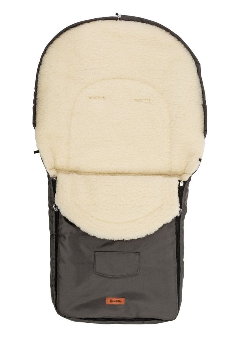 Sensillo, śpiworek do wózka, wełniany, Graphite, 95-40 cm