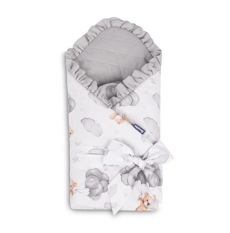 Sensillo, Teddy, rożek niemowlęcy, muślinowy, szary 75-75 cm