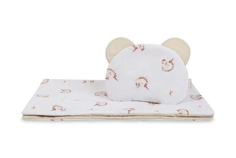 Sensillo, Unicorn, bawełniany komplet do wózka, beige
