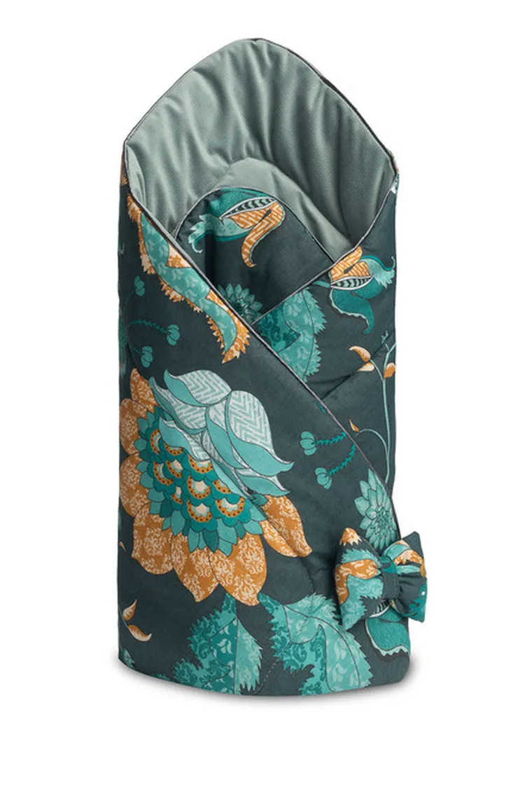 Sensillo, Velvet Paradise, rożek niemowlęcy, szmaragdowy, 75-75 cm