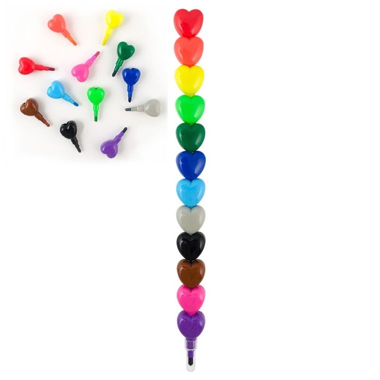 Serce do serca, przekładana kredka, 12 kolorów