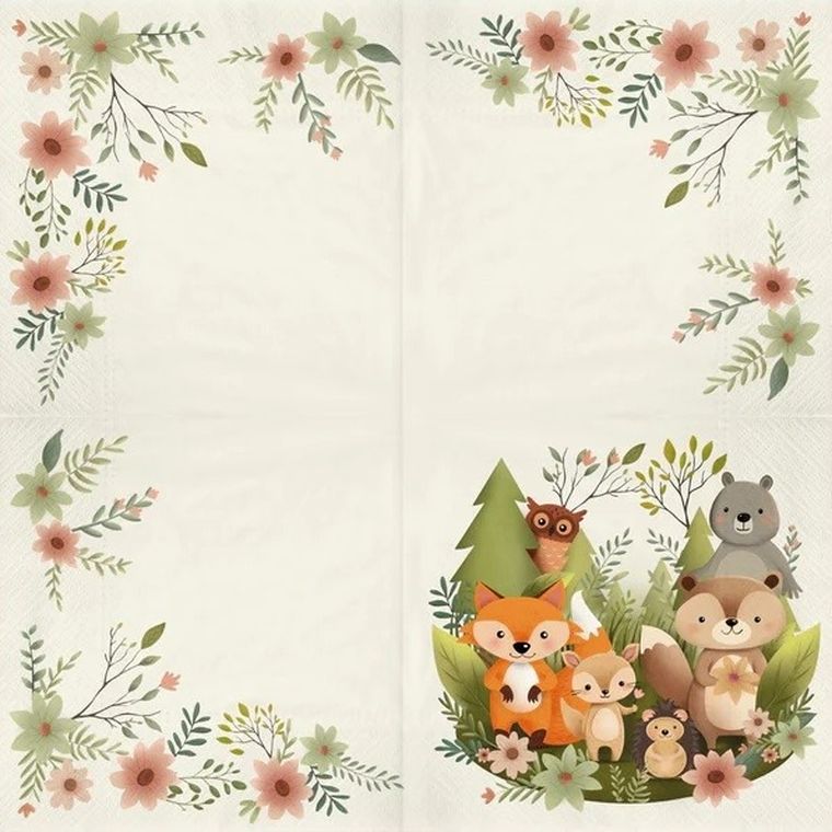 Serwetki, leśni przyjaciele, 10 szt.