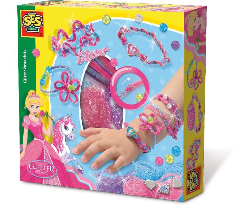 SES Creative, brokatowe marzenia, brokatowe bransoletki