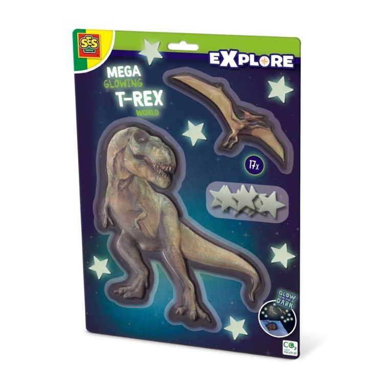 SES Creative, dinozaur T-rex i gwiazdki świecące w ciemności