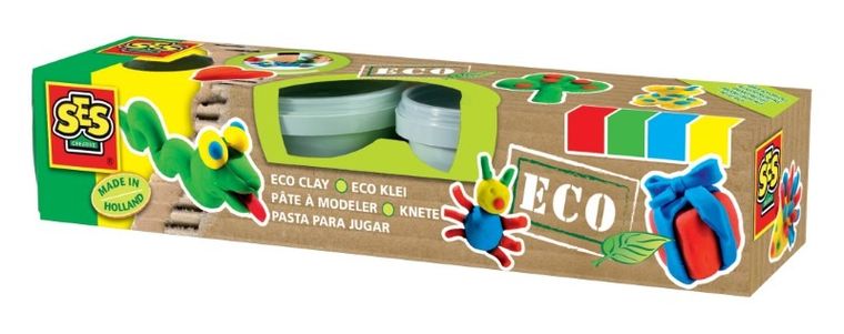 SES Creative, Eko-ciasto, masa, 4 kolory, zestaw kreatywny