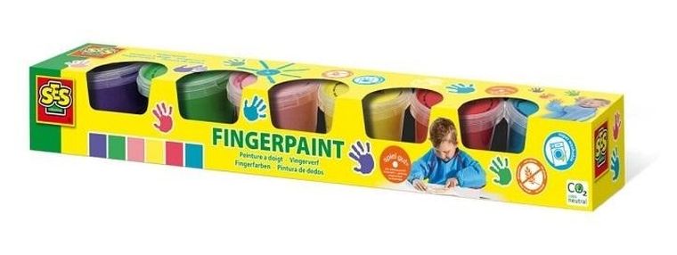 SES Creative, farby do malowania palcami, 6 kolorów