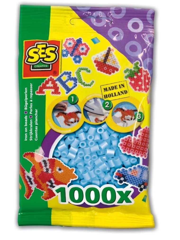 SES Creative, koraliki do prasowanek, błękitne 1000 szt.