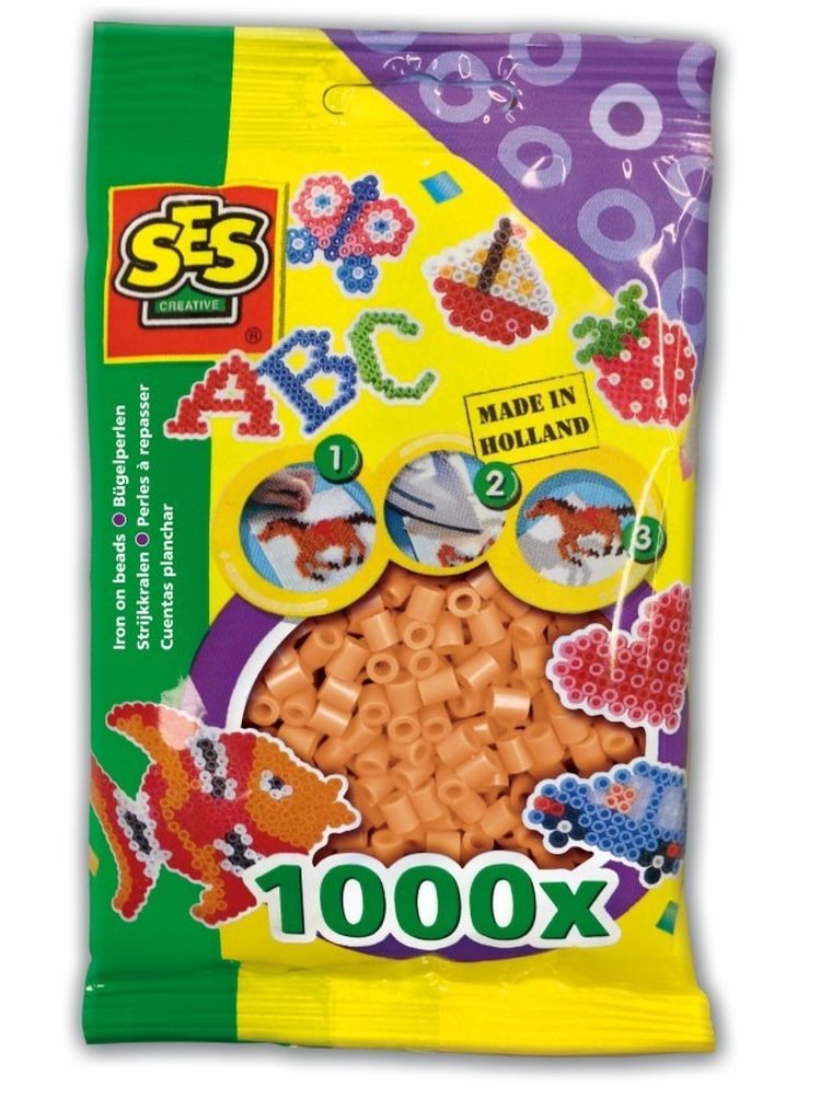 SES Creative, koraliki do prasowanek, cieliste, 1000 szt.