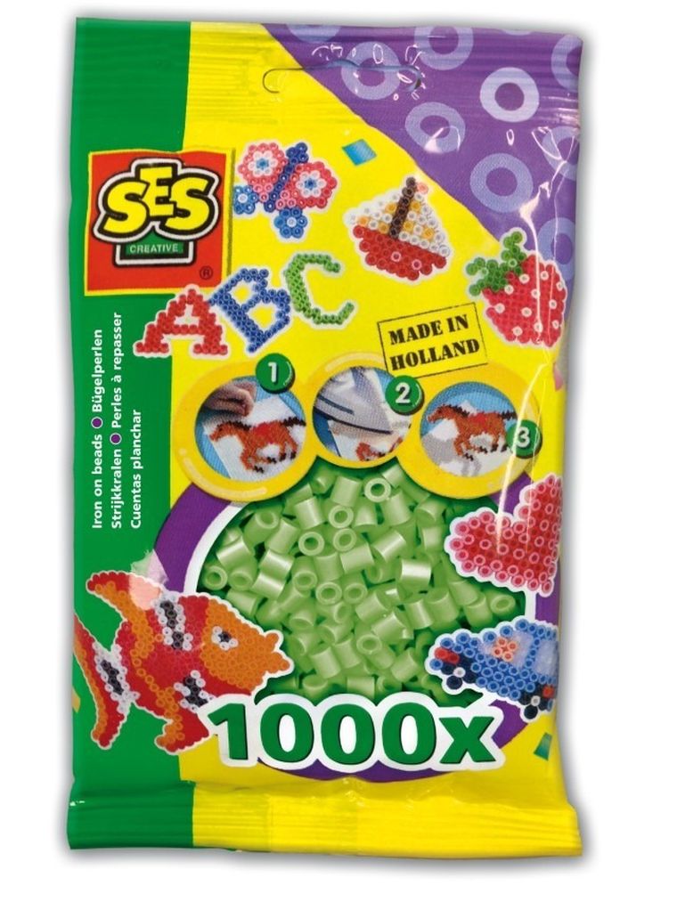 SES Creative, koraliki do prasowanek, miętowe, 1000 szt.