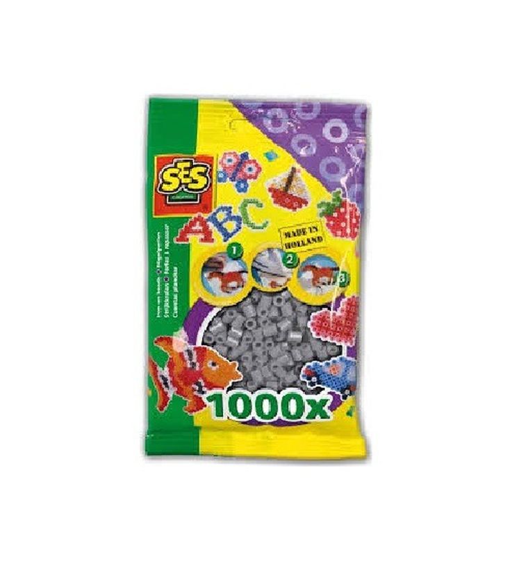 SES Creative, koraliki do prasowanek, szare, 1000 szt.