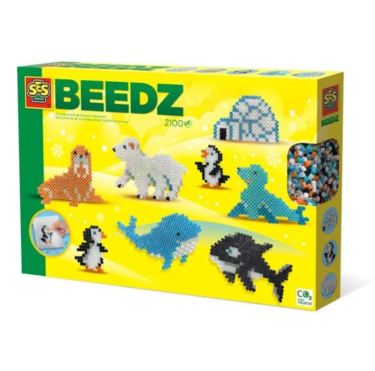 SES Creative, koraliki do prasowania, zwierzęta Arktyki, 2100 elementów