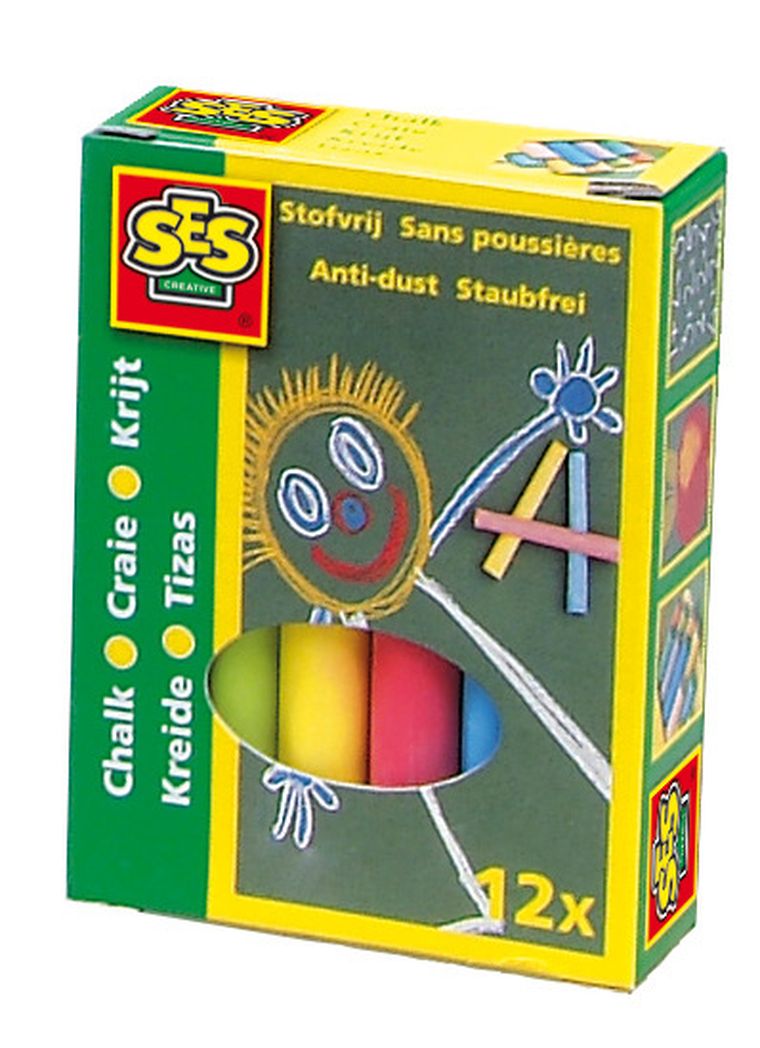 SES Creative, kreda kolorowa niepyląca, 12 szt.