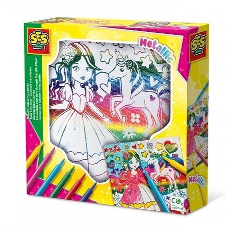 SES Creative, metaliczne płótno do kolorowania, zestaw kreatywny