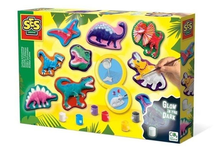 SES Creative, odlewy gipsowe do malowania, dinozaury