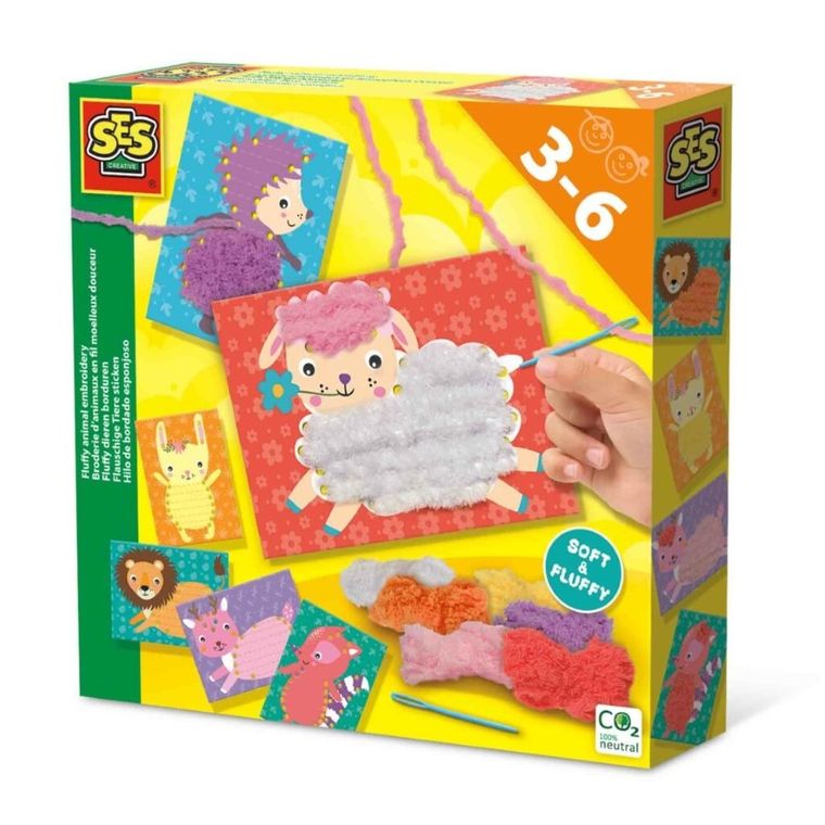 SES Creative, puszyste zwierzątka do wyszywania, zestaw kreatywny