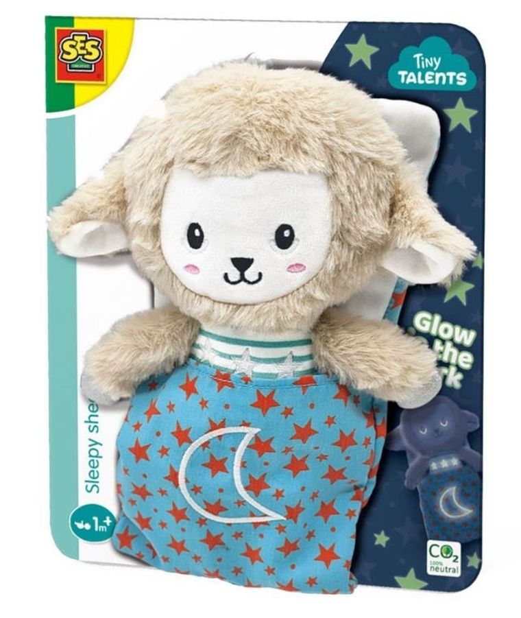 SES Creative, śpiąca owieczka, świecąca w ciemności, maskotka