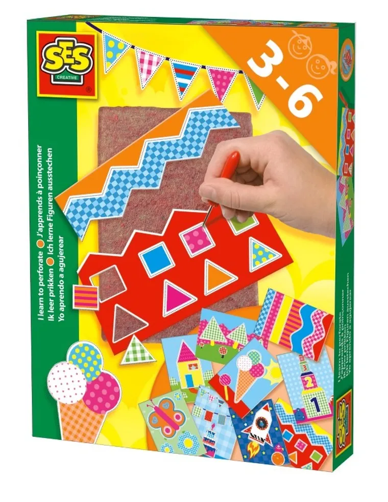 SES Creative, zabawa z dłutkiem, wycinanie otworów, zestaw kreatywny