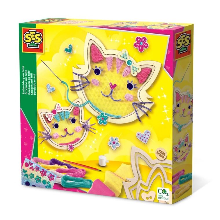 SES Creative, zestaw do haftowania, kotki