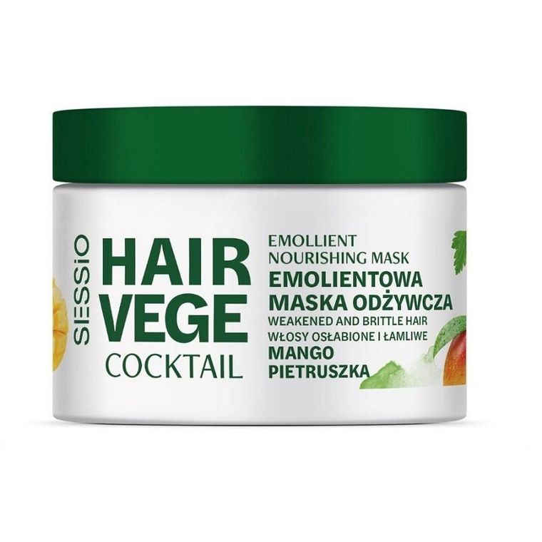 Sessio, Hair Vege Cocktail, emolientowa maska odżywcza do włosów, Mango i Pietruszka, 250g