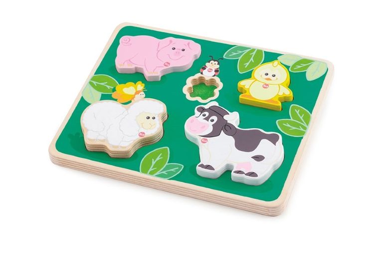 Sevi, Farma, drewniana układanka, 4 elementy