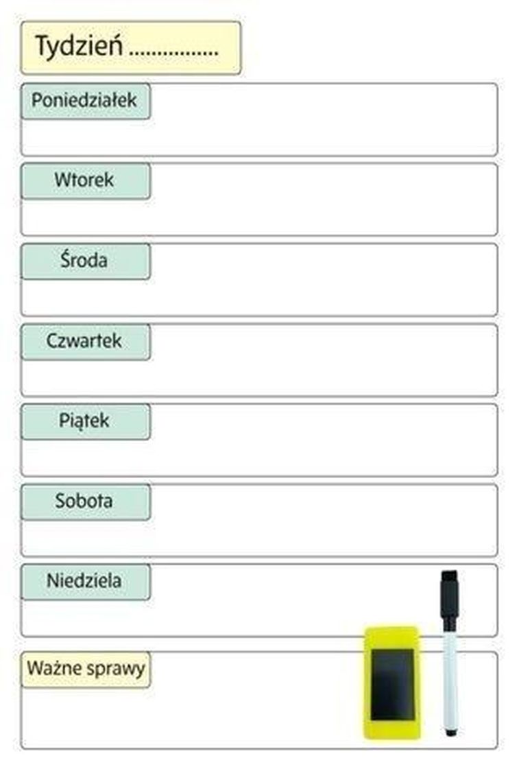 Sezona, planer tygodniowy, magnetyczny, suchościeralny, 30-30 cm