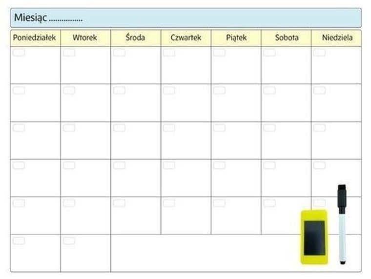 Sezona, planer tygodniowy, magnetyczny, suchościeralny, 30-40 cm