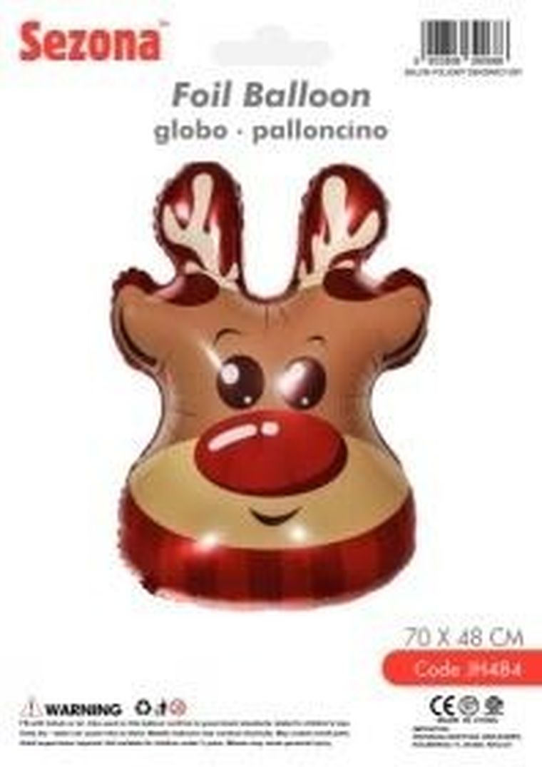 Sezonaa, balon foliowy, Renifer, 70-48 cm