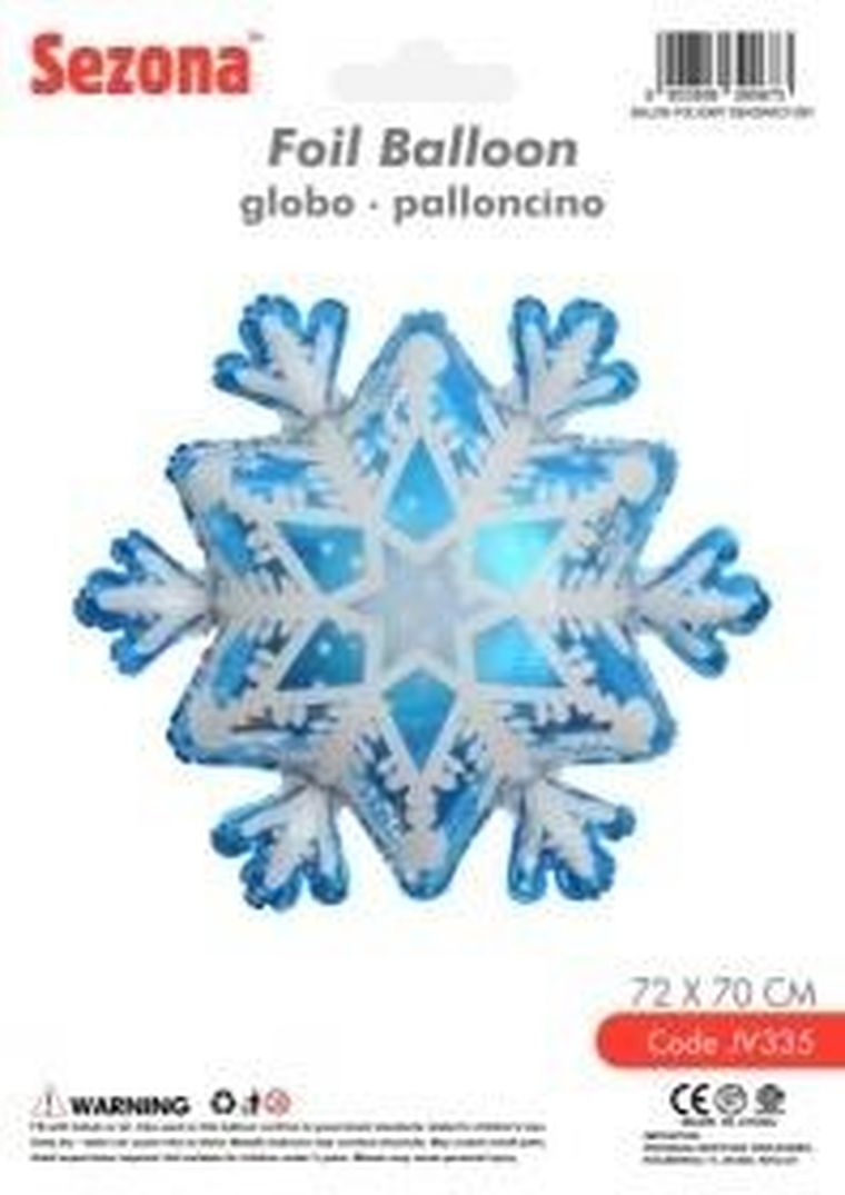 Sezonaa, balon foliowy, śnieżynka, 70-72 cm