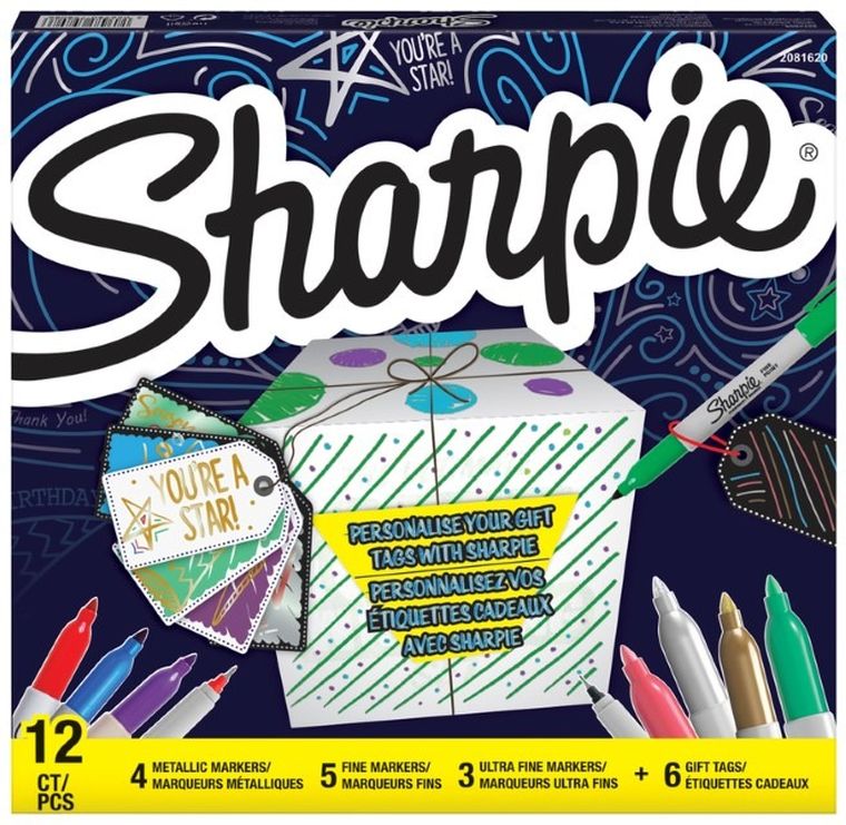 Sharpie, Fine, marker, 12 szt. + gift