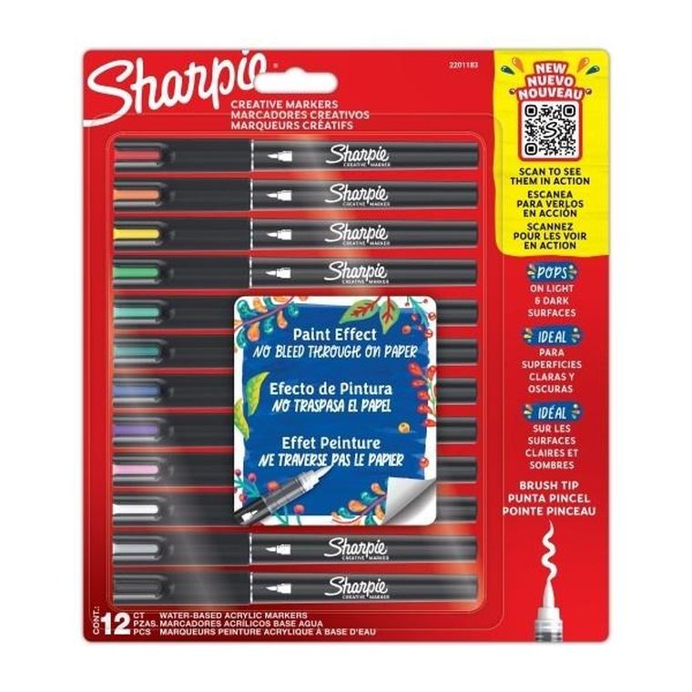 Sharpie, markery akrylowe, 12 kolorów