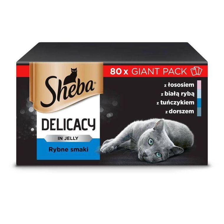 Sheba, Sheba Delicacy, rybne smaki w galaretce, 80-85g