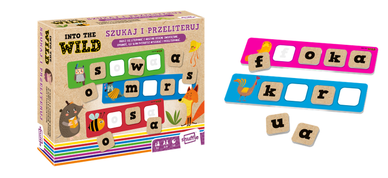 Shuffle, Into the Wild, Szukaj i przeliteruj, gra edukacyjna