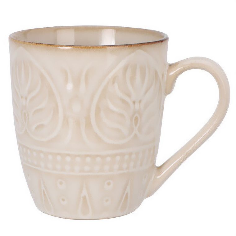 Siaki, ceramiczny kubek ze żłobionym wzorem, 390 ml