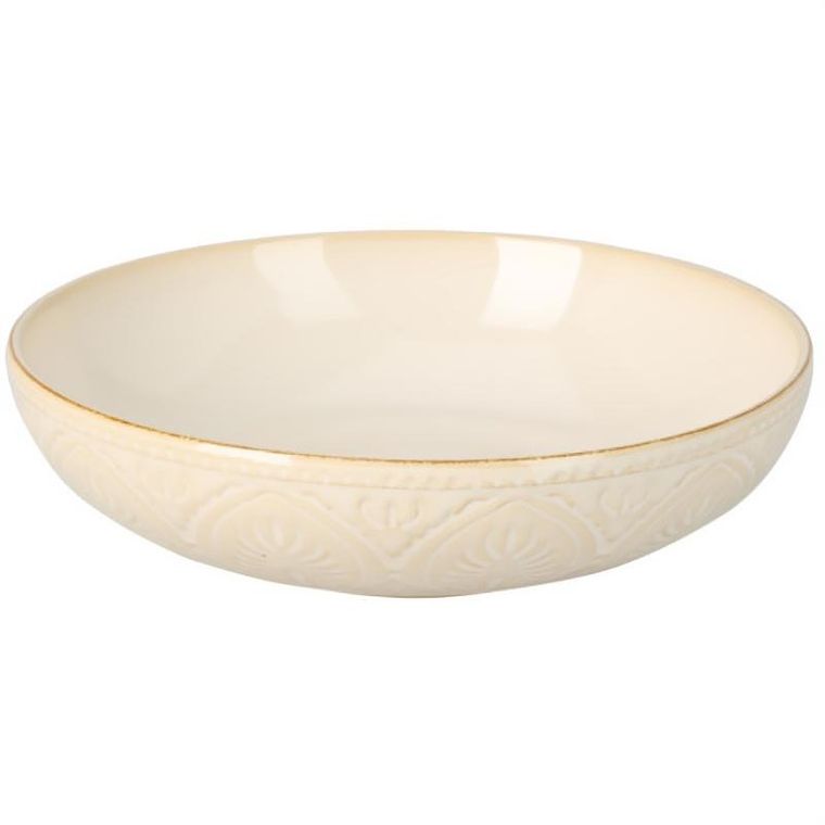 Siaki, ceramiczny talerz głęboki ze żłobionym wzorem, średnica 20 cm