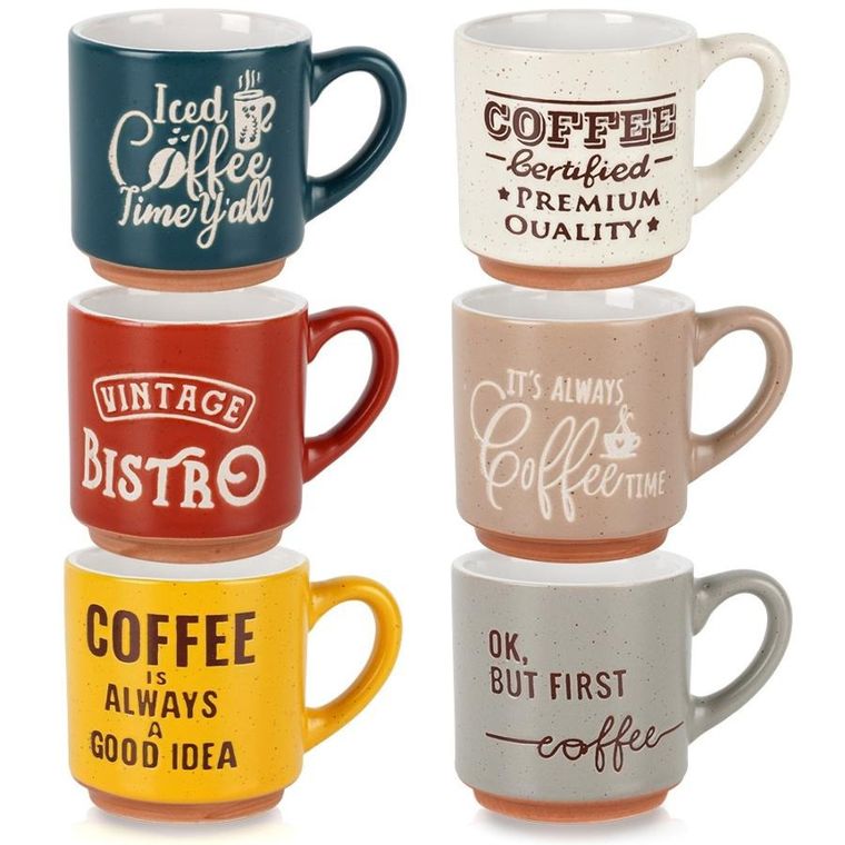 Siaki Collection, kubki do espresso, ceramiczne, 110 ml, 6 szt.