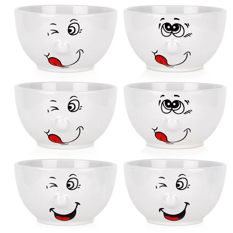 Siaki Collection, miseczki, ceramiczne, 13,5 cm, 550 ml, 6 szt.