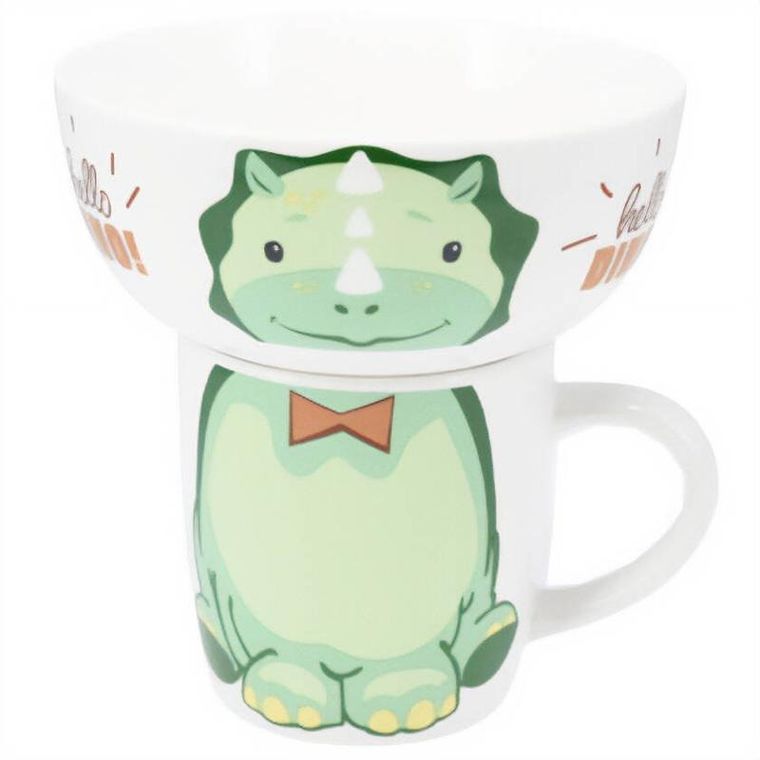 Siaki, miska i kubek z porcelany, 600 ml + 360 ml