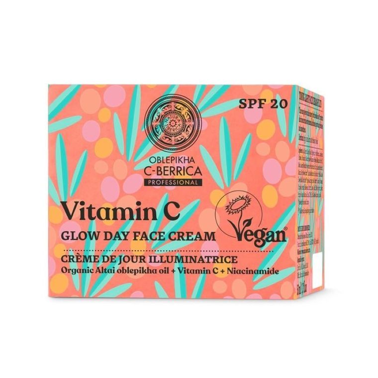Siberica, Oblepikha, C-Berrica, Professional, rozświetlający krem do twarzy SPF 20, VitamIn C, 50 ml