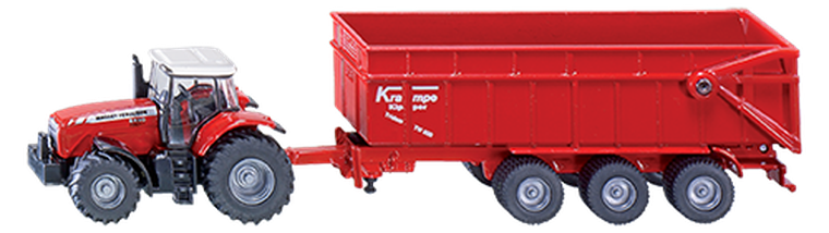 Siku, Traktor Massey Ferguson z przyczepą, model pojazdu, 1844