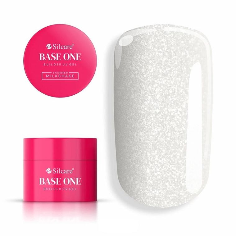 Silcare, Base One Gel, żel budujący do paznokci, shimmer milkshake, 50g