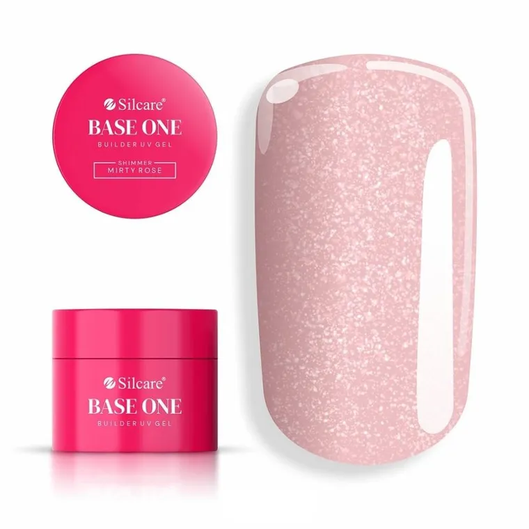 Silcare, Base One Gel, żel budujący do paznokci, shimmer misty rose, 50g