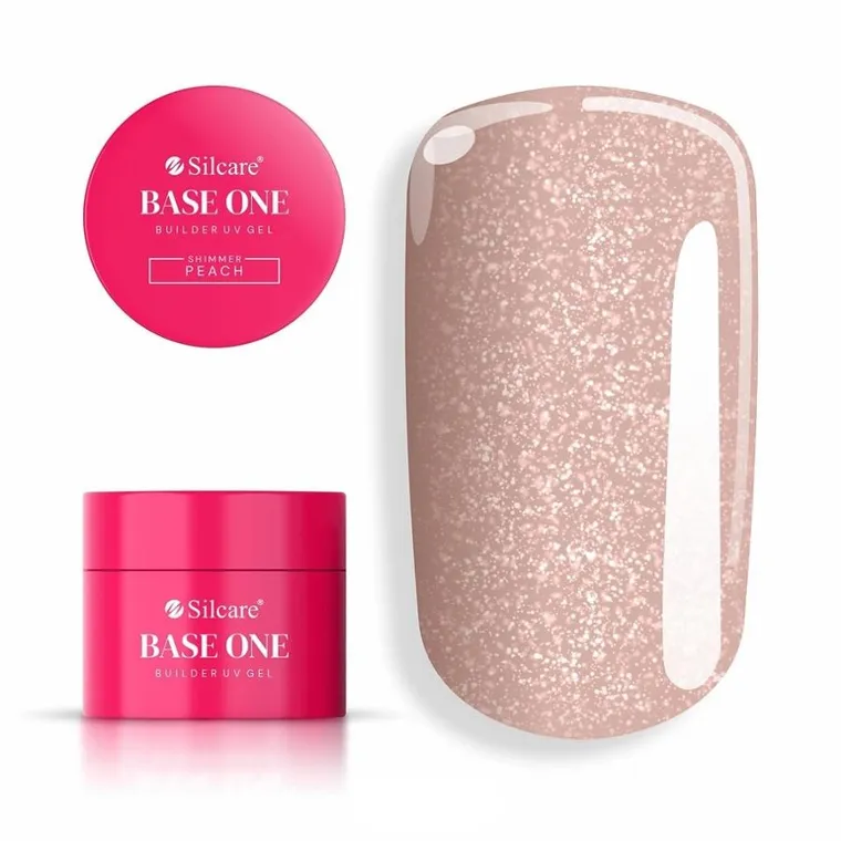 Silcare, Base One Gel, żel budujący do paznokci, shimmer peach, 50g