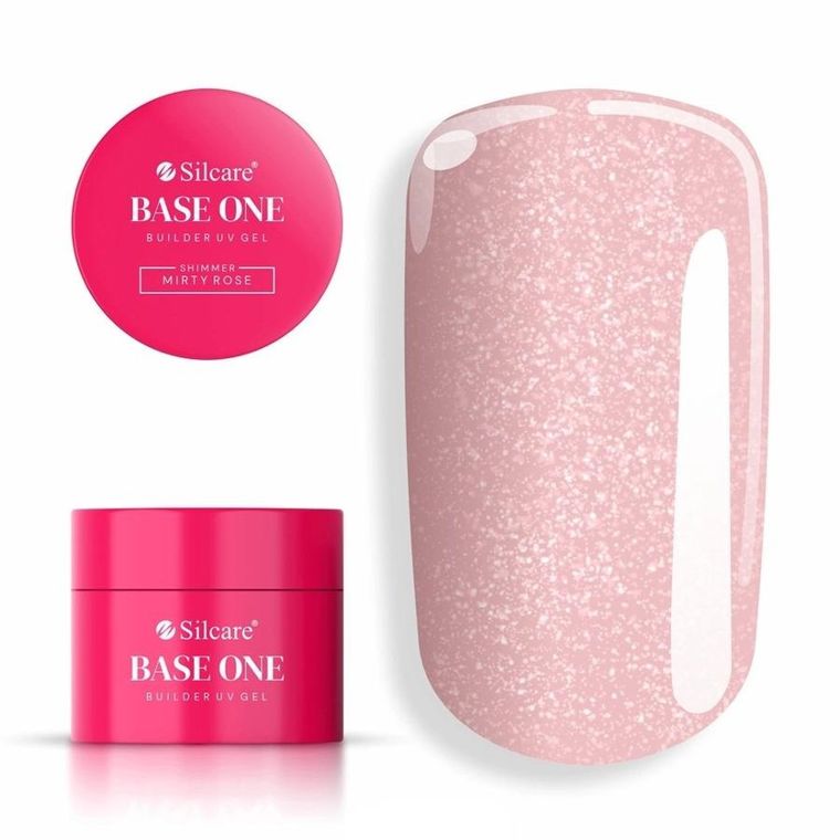 Silcare, Base One Shimmer Misty Rose, żel budujący do paznokci, 15g
