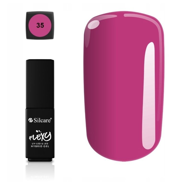 Silcare, Flexy Hybrid Gel, lakier hybrydowy, Malinowy Aksamit, nr 35, 4.5g