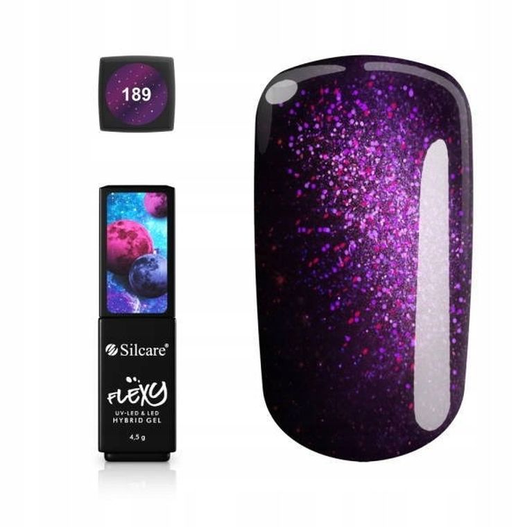 Silcare, Flexy Hybrid Gel Moonstone, lakier hybrydowy, 189 Midnight Cosmos, 4.5g