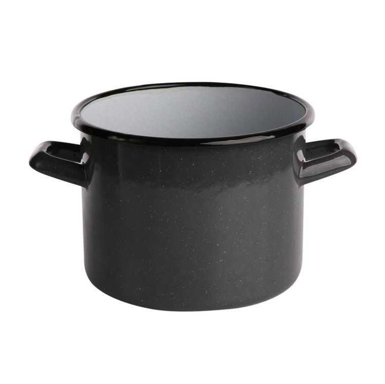 Silesia, garnek prosty, 2,2l, śr. 16 cm wys. 12 cm, szary nakrapiany